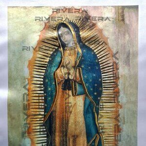 VirginMary Virgen De Guadalupe Glossy poster print Fabric Lady of Guadalupe13x19